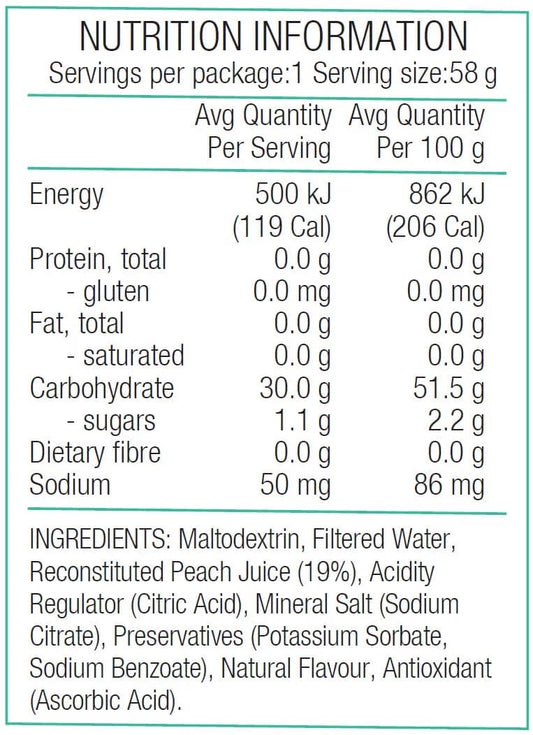 PURE FLUID ENERGY GEL PEACH 50g