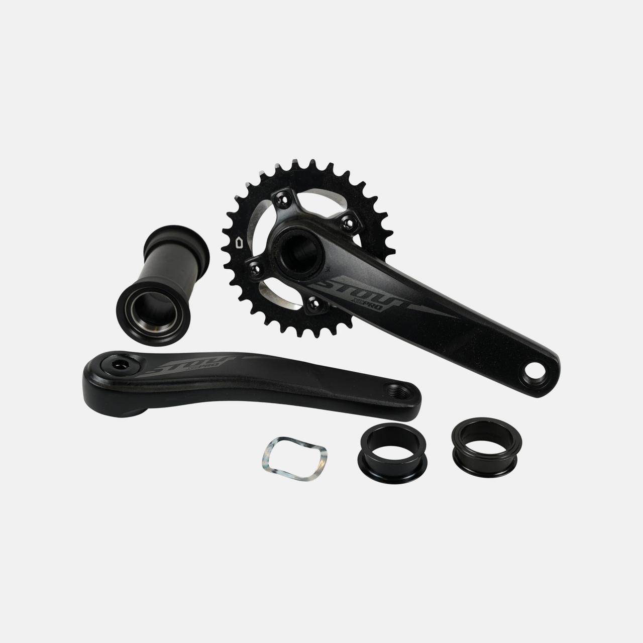 CRK STOUT, 175MM, CRANKSET, ALLOY, FOR 100MM PF30 SHELL / 30MM ALY SPINDLE, 76BCD, 30T RING, 1X10 -SPD, W/ BB