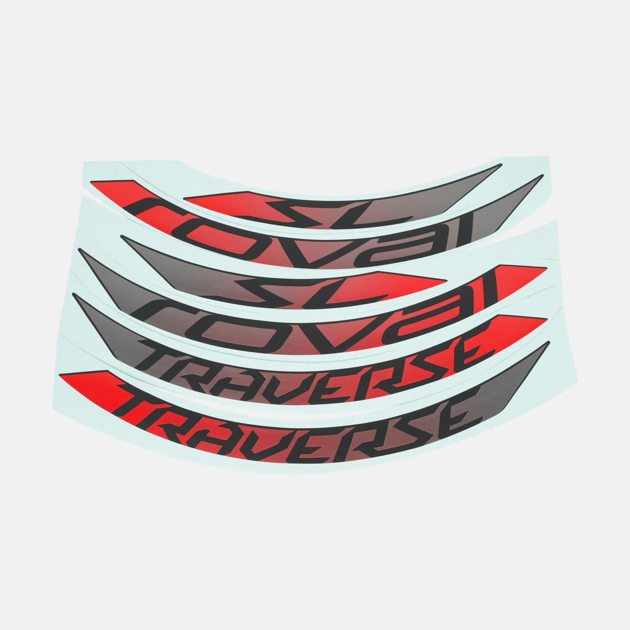 DCL MY18 ROVAL TRAVERSE SL 29, 6 DECALS FOR ONE WHEEL - ROCKET RED