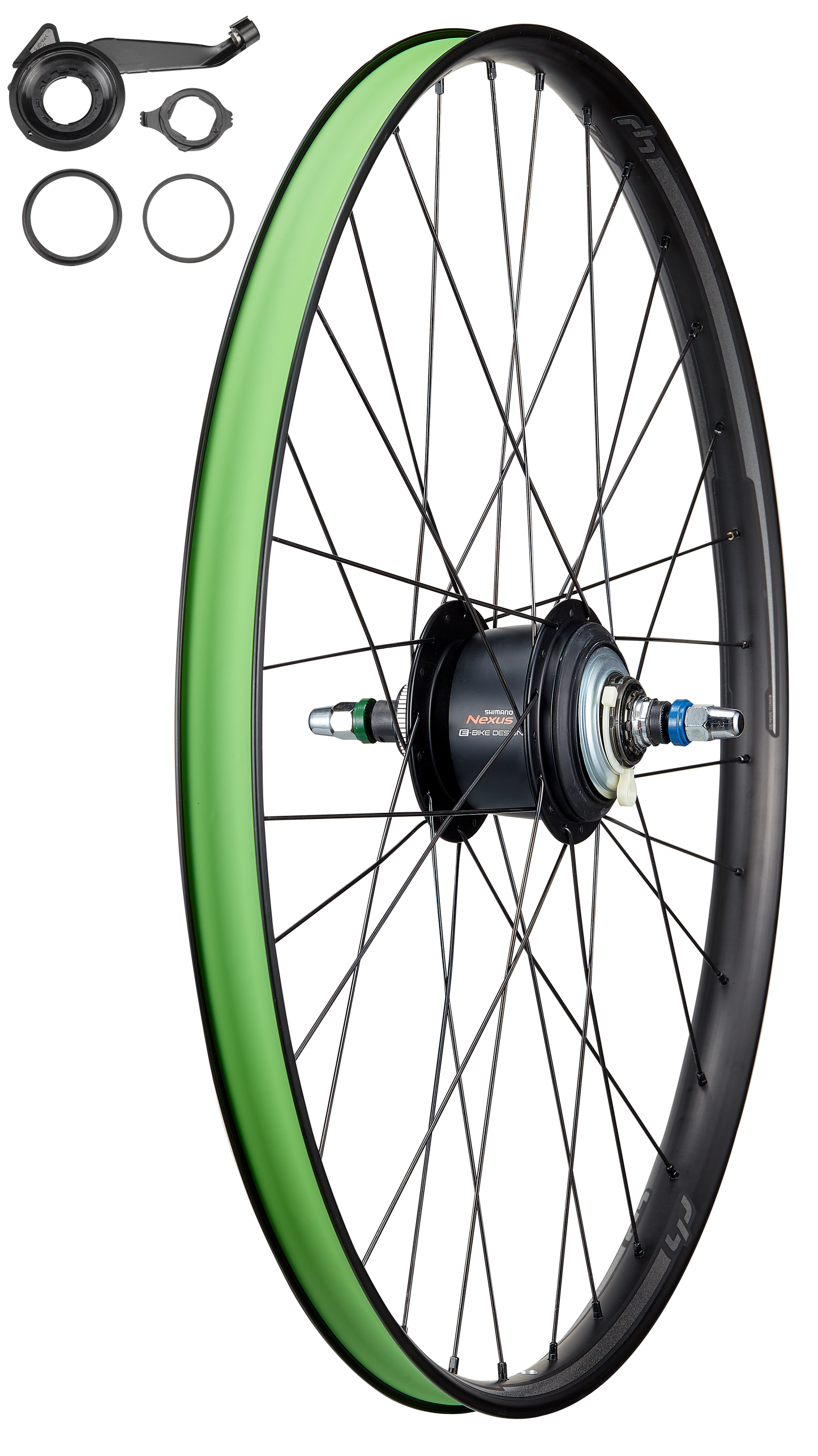 WHL TURBO, 650B, REAR, ALLOY, IGH BOLT-ON, 10X135MM, DISC, CENTERLOCK, 32H, SHIMANO 5-SPD. NEXUS HUB - BLACK W/ TURBO DCL