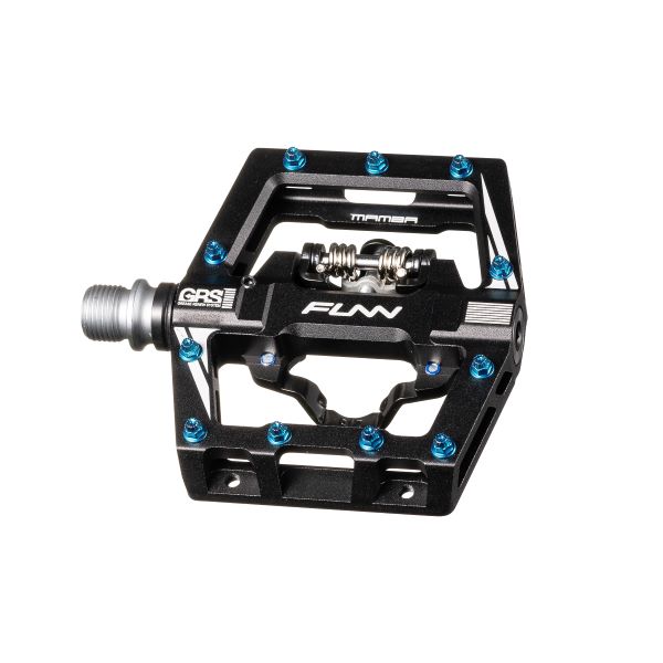 FUNN MAMBA S PEDAL DOUBLE SIDED CLIPS ANODIZED BLACK
