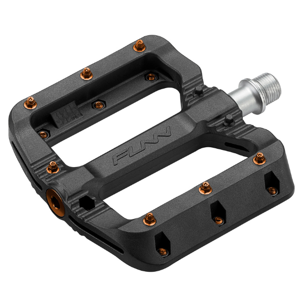 PEDALS FUNN BLACK MAGIC BLACK BODY/ORANGE PINS