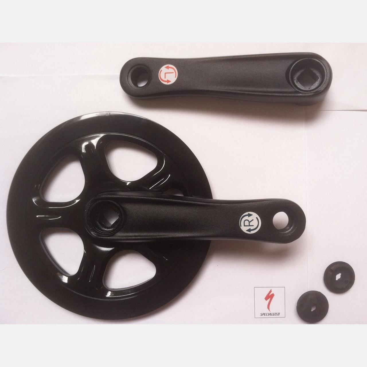 CRK KIDS, 127MM, L+R ARMS, ALLOY, SQUARE-TAPER, 36T RIVETED RING, 1X8-SPD, BLACK