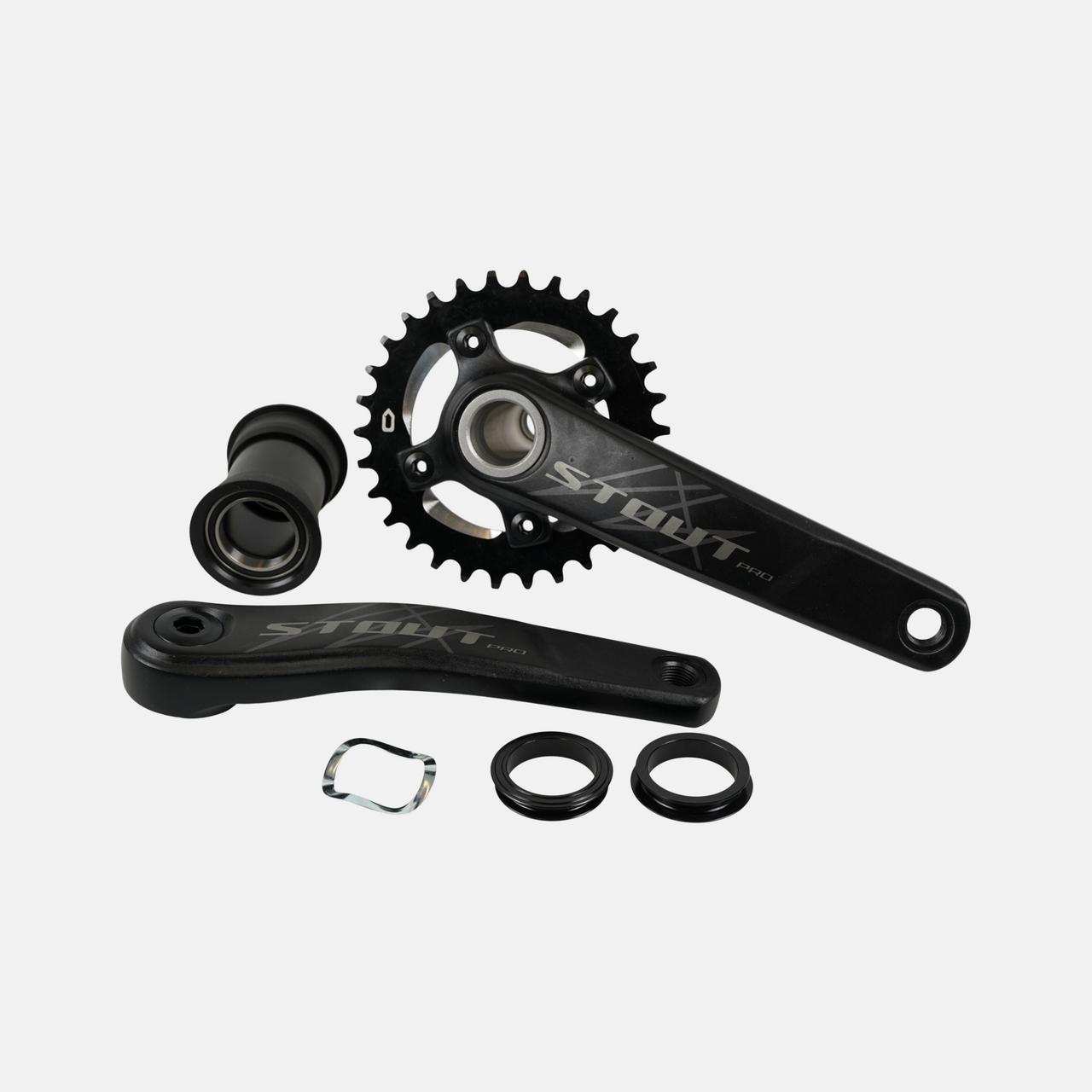 CRK STOUT, 175MM, CRANKSET, ALLOY, PF30 / 30MM ALY SPINDLE, 76BCD, 30T RING, 1X10-SPD, W/ BB
