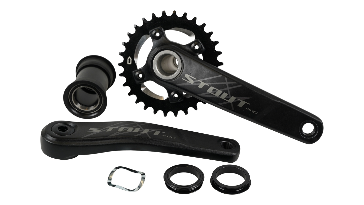 CRK STOUT, 175MM, CRANKSET, ALLOY, PF30 / 30MM ALY SPINDLE, 76BCD, 30T RING, 1X10-SPD, W/ BB