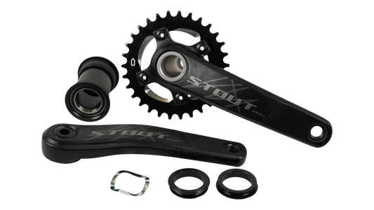 CRK STOUT, 175MM, CRANKSET, ALLOY, PF30 / 30MM ALY SPINDLE, 76BCD, 30T RING, 1X10-SPD, W/ BB