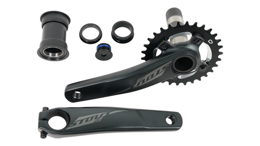 CRK STOUT, 170MM, CRANKSET, ALLOY, PF30 / 30MM CRO-MO SPINDLE, 76BCD, 30T RING, 1X10-SPD, W/ BB