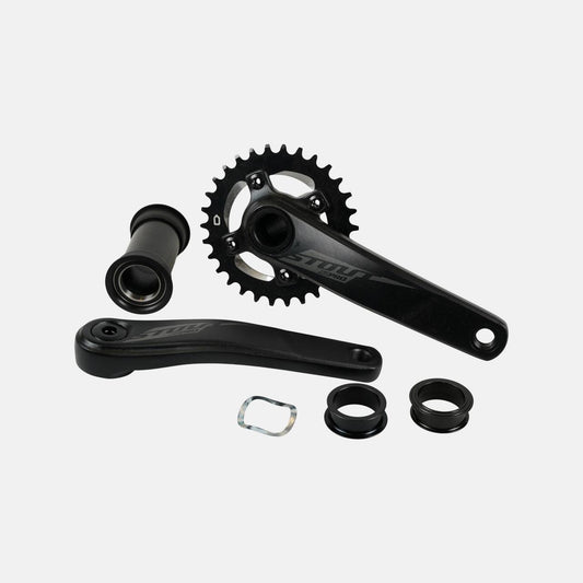 CRK STOUT, 175MM, CRANKSET, ALLOY, FOR 100MM PF30 SHELL / 30MM ALY SPINDLE, 76BCD, 30T RING, 1X10 -SPD, W/ BB