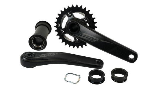 CRK STOUT, 175MM, CRANKSET, ALLOY, FOR 100MM PF30 SHELL / 30MM ALY SPINDLE, 76BCD, 30T RING, 1X10 -SPD, W/ BB