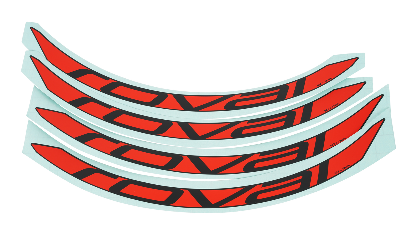 DCL MY18 ROVAL CONTROL CARBON 29, 4 DECALS FOR ONE WHEEL - ROCKET RED