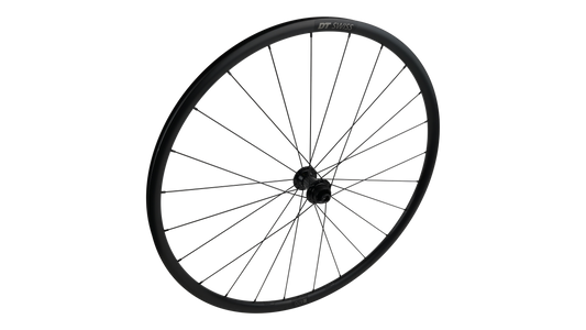 WHL DT-R470, 700C, FRONT, ALLOY, TA, 12X100MM, DISC, CENTERLOCK, 24H - BLACK W/ CHARCOAL DCL