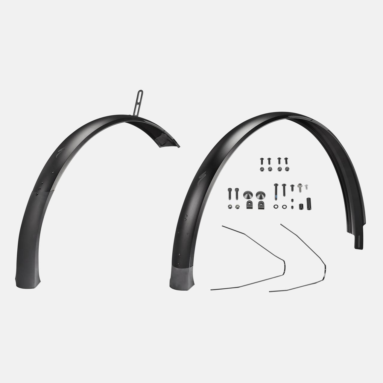 FND MY20 COMO LTD (GEN.1), FRONT & REAR FENDER SET, 650B, ALLOY, 65MM WIDTH, REAR DRILLED FOR HERMMANS H-TRACE MINI, W/ HARDWARE