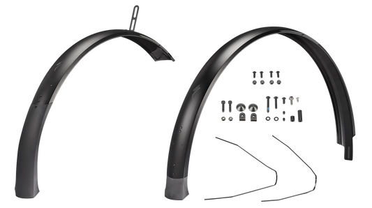 FND MY20 COMO LTD (GEN.1), FRONT & REAR FENDER SET, 650B, ALLOY, 65MM WIDTH, REAR DRILLED FOR HERMMANS H-TRACE MINI, W/ HARDWARE