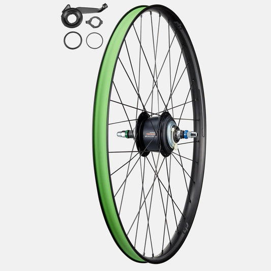 WHL TURBO, 650B, REAR, ALLOY, IGH BOLT-ON, 10X135MM, DISC, CENTERLOCK, 32H, SHIMANO 5-SPD. NEXUS HUB - BLACK W/ TURBO DCL