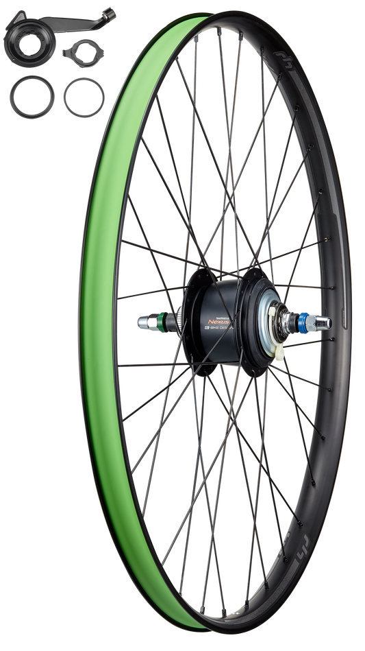 WHL TURBO, 650B, REAR, ALLOY, IGH BOLT-ON, 10X135MM, DISC, CENTERLOCK, 32H, SHIMANO 5-SPD. NEXUS HUB - BLACK W/ TURBO DCL