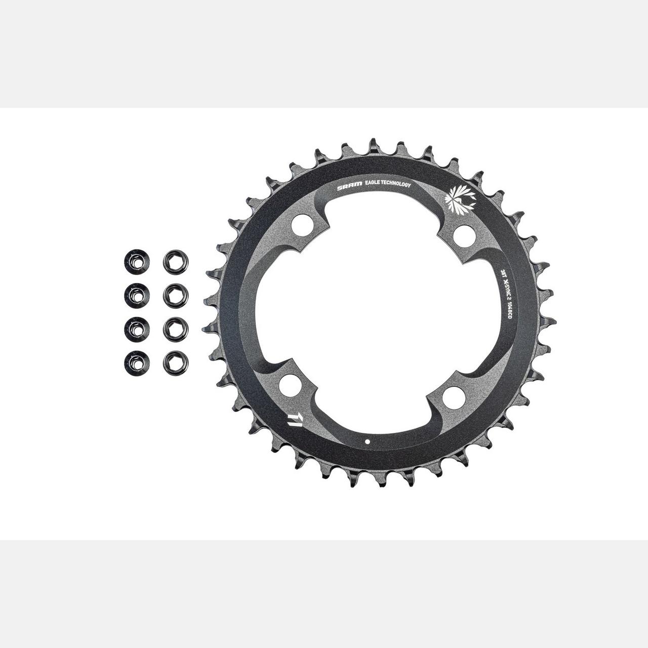 CHR TURBO, 38T, EAGLE 12-SPD, 104BCD, 1X RING, ALLOY, W/ CHAINRING BOLTS, SRAM (00.6218.011.008)