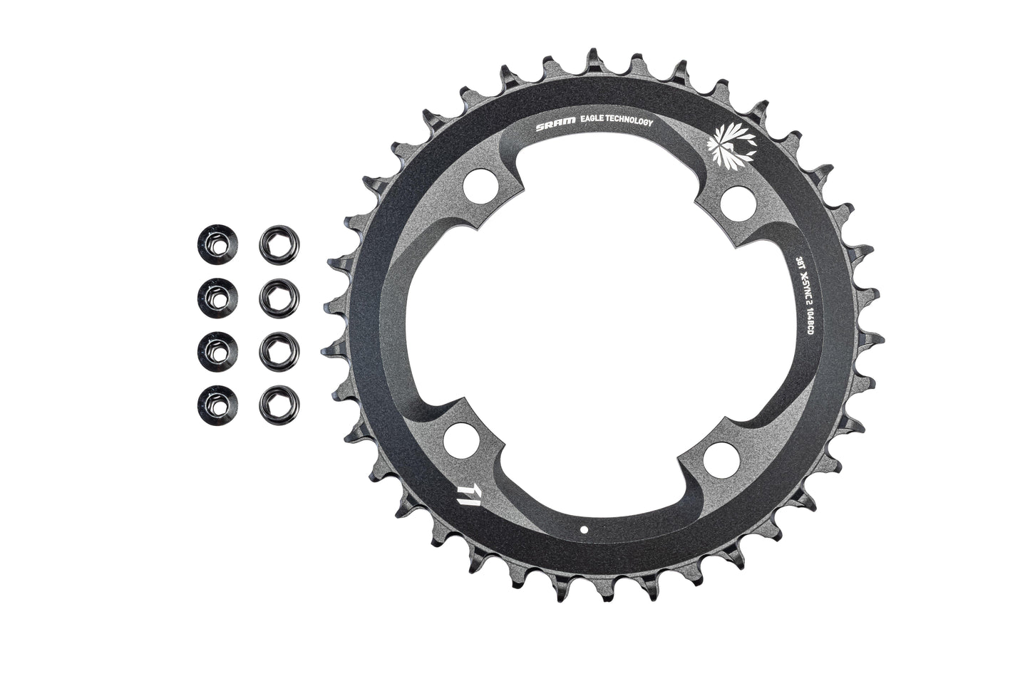 CHR TURBO, 38T, EAGLE 12-SPD, 104BCD, 1X RING, ALLOY, W/ CHAINRING BOLTS, SRAM (00.6218.011.008)