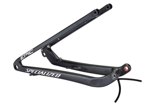 CHS MY22 SW EPIC, REAR STAY ASSEMBLY, 29, CARBON, 12X148MM - STN GLS CARB BLUMRNO METWHTSIL COLOR RUN