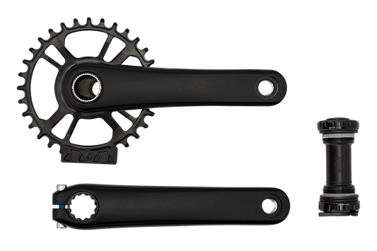 CRK PW 2-PIECE, 165MM, CRANKSET, ALLOY, BSA 24MM SPINDLE, DM, 32T RING, 1X, 52.7MM CL, W/ BB