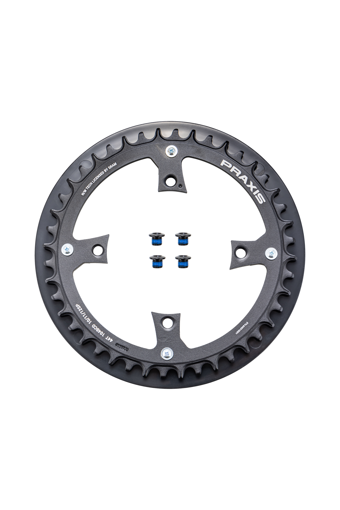 CHR TURBO, 44T, 11/12-SPD, 104BCD, 1X RING, NARROW WIDE, ALLOY, W/ CHAIN RING GUARD, PRAXIS