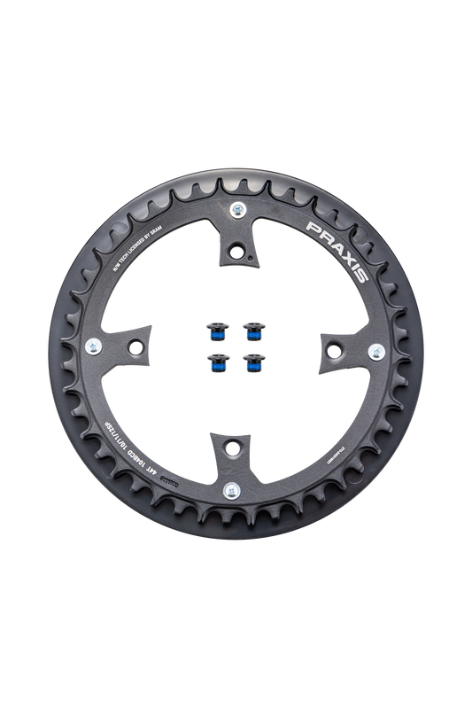 CHR TURBO, 44T, 11/12-SPD, 104BCD, 1X RING, NARROW WIDE, ALLOY, W/ CHAIN RING GUARD, PRAXIS