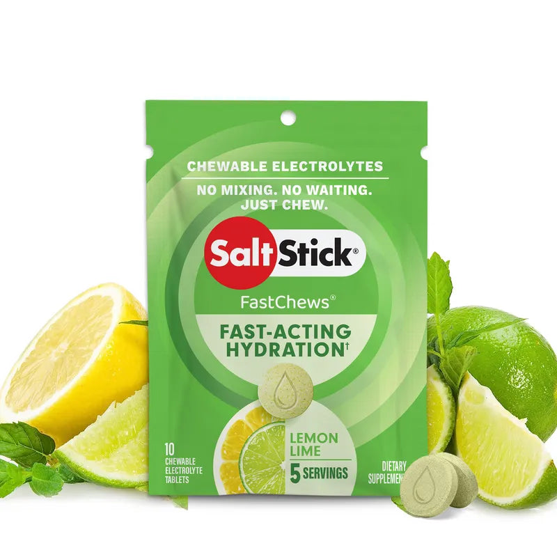 Saltstick FastChews Lemon-Lime 1 Box with 12 packs of 10 Chews