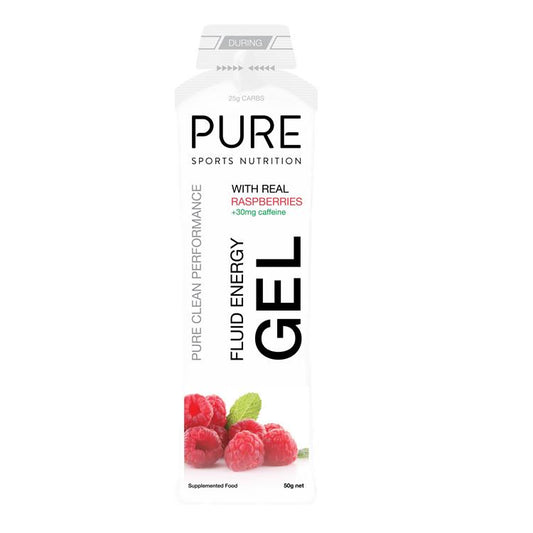 PURE FLUID ENERGY GEL RASPBERRY + CAFFEINE (30mg) 50g