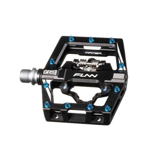 FUNN MAMBA S PEDAL DOUBLE SIDED CLIPS ANODIZED BLACK