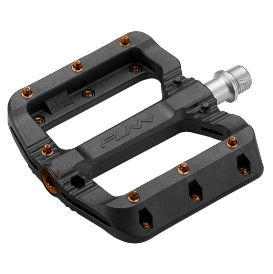PEDALS FUNN BLACK MAGIC BLACK BODY/ORANGE PINS