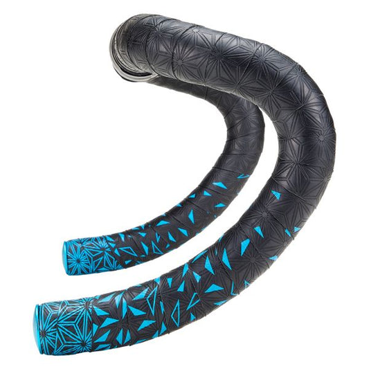 SUPACAZ SUPER STICKY KUSH BAR TAPE STAR FADE NEON BLUE+ BLUE PLUGS